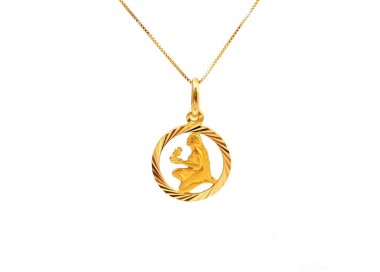 COLLANA SEGNO ZODIACALE VERGINE IN ORO GIALLO 18 KT