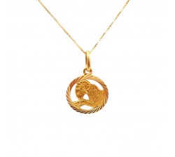 COLLANA SEGNO ZODIACALE ARIETE IN ORO GIALLO 18 KT