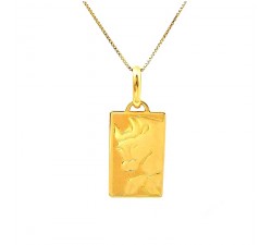 COLLANA CON SEGNO ZODIACALE TORO IN ORO GIALLO 18 KT