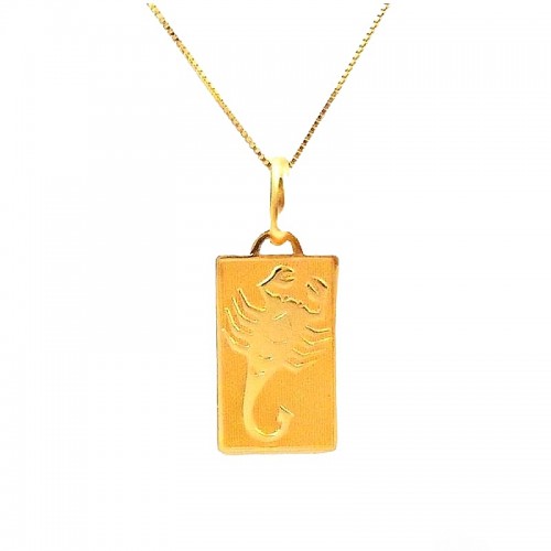 COLLANA CON SEGNO ZODIACALE SCORPIONE IN ORO GIALLO 18 KT