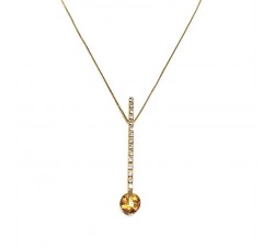 COLLANA IN ORO GIALLO 18 KT CON PENDENTE TENNIS ZIRCONI