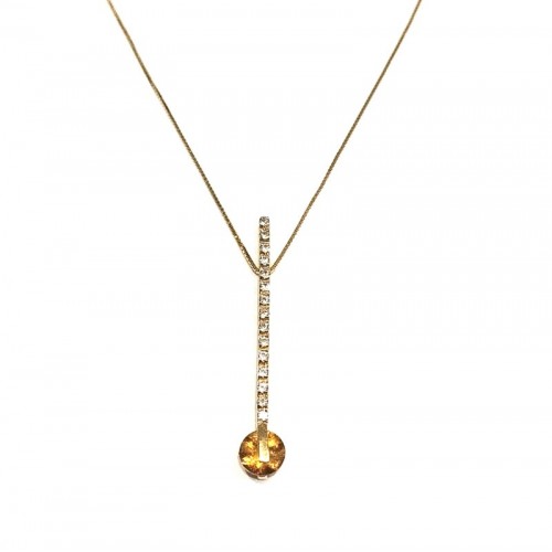 COLLANA IN ORO GIALLO 18 KT CON PENDENTE TENNIS ZIRCONI