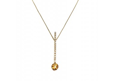 COLLANA IN ORO GIALLO 18 KT CON PENDENTE TENNIS ZIRCONI