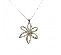 collana fiore oro bianco 18 kt 