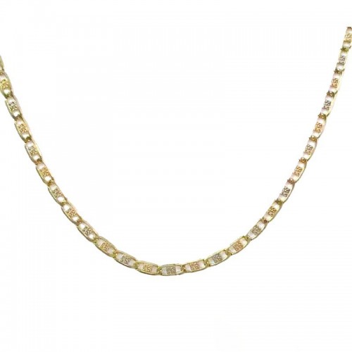 COLLANA UOMO CATENA ORO GIALLO E BIANCO 18 KT