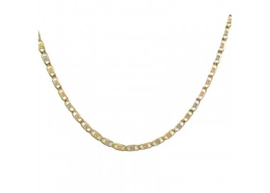 COLLANA UOMO CATENA ORO GIALLO E BIANCO 18 KT