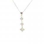COLLANA TRILOGY ROMBI IN ORO BIANCO 18 KT CON ZIRCONI TAGLIO BRILLANTE