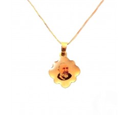 COLLANA CON CIONDOLO PADRE PIO IN ORO GIALLO 18 KT