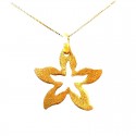 COLLANA DA DONNA CON CIONDOLO FIORE IN ORO GIALLO 18 KT