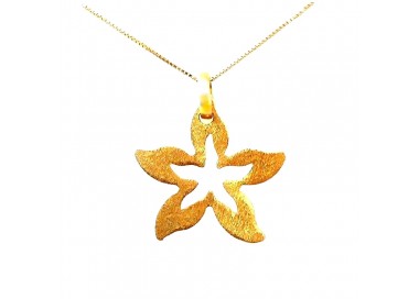 COLLANA DA DONNA CON CIONDOLO FIORE IN ORO GIALLO 18 KT