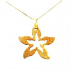COLLANA DA DONNA CON CIONDOLO FIORE IN ORO GIALLO 18 KT