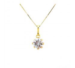 COLLANA DONNA PUNTO LUCE IN ORO GIALLO 18 KT E ZIRCONE TAGLIO BRILLANTE