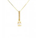 COLLANA DA DONNA CON PENDENTE TENNIS IN ORO GIALLO 18 KT ZIRCONI TAGLIO BRILLANTE