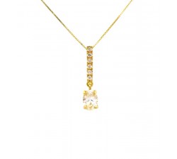 COLLANA DA DONNA CON PENDENTE TENNIS IN ORO GIALLO 18 KT ZIRCONI TAGLIO BRILLANTE