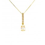 COLLANA DA DONNA CON PENDENTE TENNIS IN ORO GIALLO 18 KT ZIRCONI TAGLIO BRILLANTE