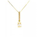 COLLANA DA DONNA CON PENDENTE TENNIS IN ORO GIALLO 18 KT ZIRCONI TAGLIO BRILLANTE