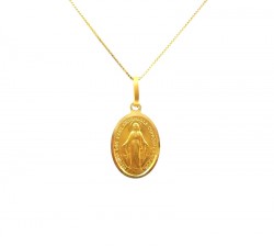 COLLANA CON MADONNA MIRACOLOSA IN ORO GIALLO 18 KT