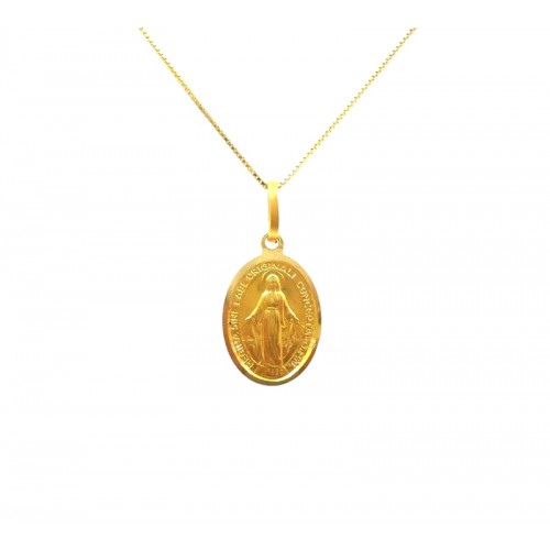 COLLANA CON MADONNA MIRACOLOSA IN ORO GIALLO 18 KT