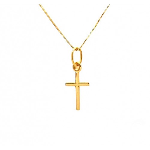 COLLANA IN ORO GIALLO 18 KT CON CROCE