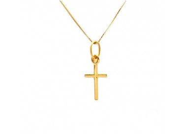 COLLANA IN ORO GIALLO 18 KT CON CROCE