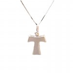 COLLANA IN ORO BIANCO 18 KT CON CROCE TAU