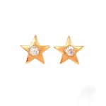 ORECCHINI STELLA IN ORO GIALLO 18 KT CON ZIRCONI TAGLIO BRILLANTE