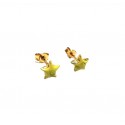 ORECCHINI STELLA IN ORO GIALLO 18 KT CON SMALTOVERDE CHIARO