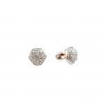 ORECCHINI IN ORO BIANCO 18 KT PAVE'ZIRCONI BIANCHI TAGLIO BRILLANTE