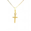 COLLANA CON CIONDOLO CROCE IN ORO GIALLO 18 KT 