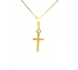 COLLANA CON CIONDOLO CROCE IN ORO GIALLO 18 KT