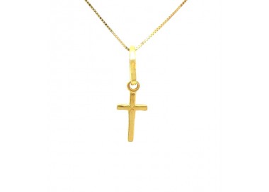 COLLANA CON CIONDOLO CROCE IN ORO GIALLO 18 KT