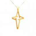 COLLANA UNISEX CON CROCE STILIZZATA IN ORO GIALLO 18 KT