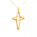COLLANA UNISEX CON CROCE STILIZZATA IN ORO GIALLO 18 KT