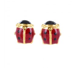 ORECCHINI COCCINELLA IN ORO GIALLO 18 KT