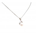 COLLANA DA DONNA IN ORO BIANCO 18 KT CON PERLA