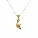 COLLANA DA DONNA IN ORO GIALLO 18 KT CON PERLA E ZIRCONI