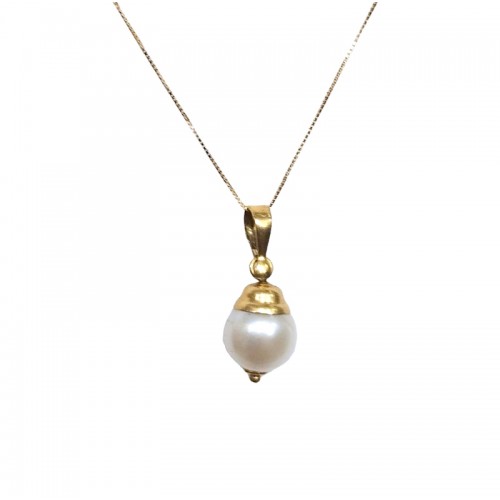 COLLANA DA DONNA IN ORO GIALLO 18 KT CON PERLA