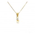 COLLANA DA DONNA IN ORO GIALLO 18 KT CON PERLA E ZIRCONE TAGLIO BRILLANTE