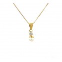 COLLANA DA DONNA IN ORO GIALLO 18 KT CON PERLA E ZIRCONE TAGLIO BRILLANTE 