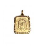 CIONDOLO MEDAGLIETTA GESU'CRISTO IN ORO GIALLO 18 KT + COLLANA LACCIO OMAGGIO