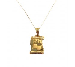 COLLANA PERGAMENA MEDAGLIETTA RH GRUPPO SANGUIGNO IN ORO GIALLO 18 KT