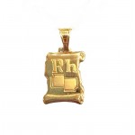 CIONDOLO PERGAMENA RH GRUPPO SANGUIGNO IN ORO GIALLO 18 KT+ COLLANA OMAGGIO