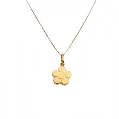 COLLANA CIONDOLO FIORE IN ORO GIALLO 18 KT