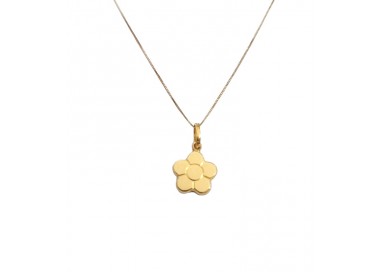 COLLANA CIONDOLO FIORE IN ORO GIALLO 18 KT