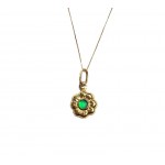 COLLANA CIONDOLO FIORE VERDE IN ORO GIALLO 18 KT