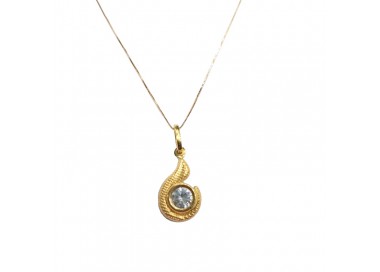 COLLANA PENDENTE SOLITARIO IN ORO GIALLO 18 KT