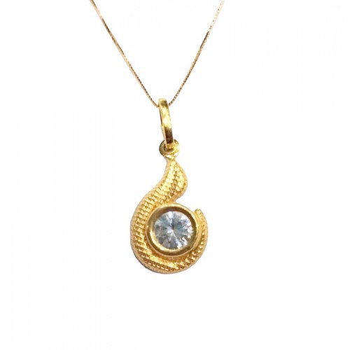 COLLANA PENDENTE SOLITARIO IN ORO GIALLO 18 KT