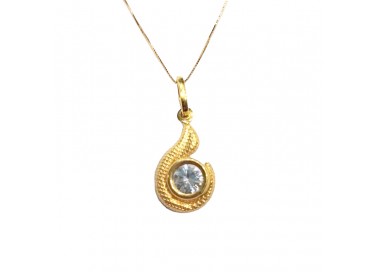 COLLANA PENDENTE SOLITARIO IN ORO GIALLO 18 KT