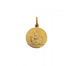 CIONDOLO MADONNA DEL ROSARIO POMPEI IN ORO GIALLO 18 KT + COLLANA OMAGGIO