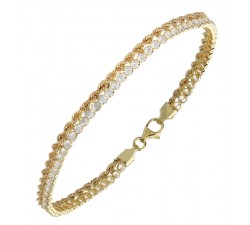 BRACCIALE DONNA TENNIS CORDA FUNE IN ORO GIALLO 18 KT CON ZIRCONI TAGLIO BRILLANTE